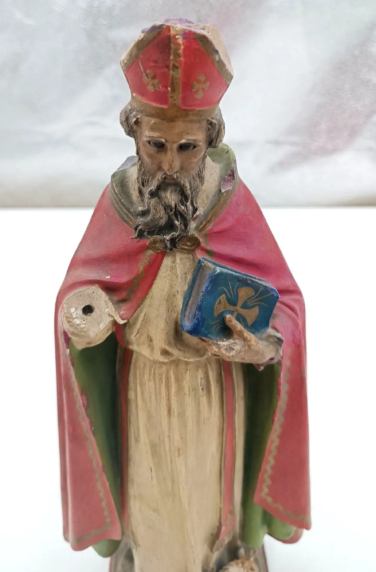 San Nicola di Bari, scultura in cartapesta, gesso e legno, '800 6