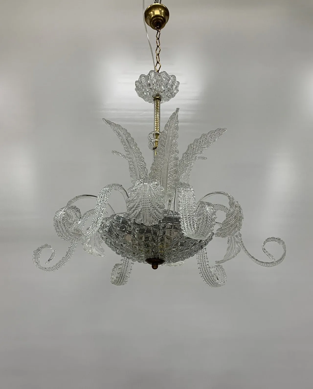 Lampadario Medusa in vetro di Murano attribuito a Seguso, anni '50 2