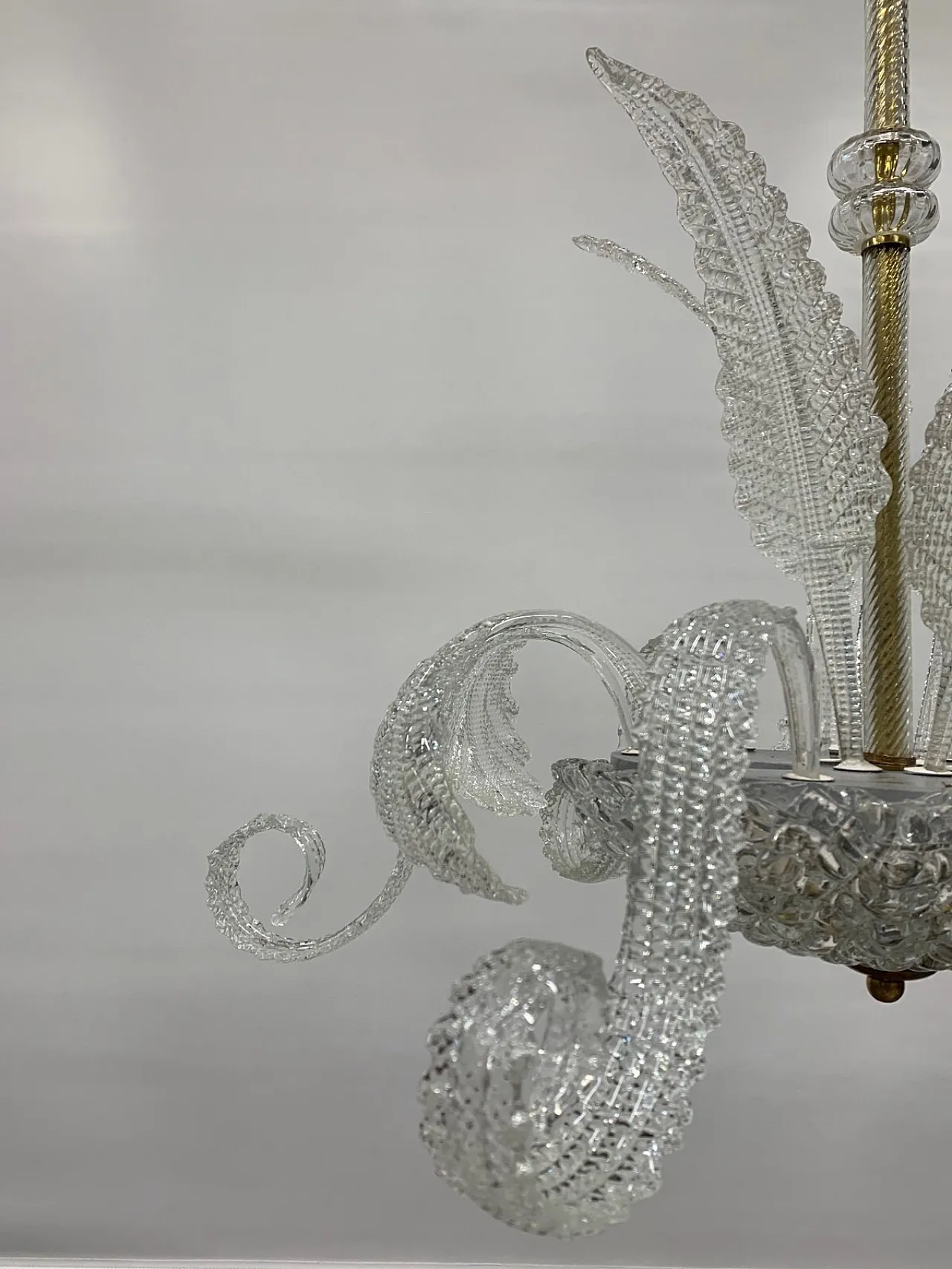 Lampadario Medusa in vetro di Murano attribuito a Seguso, anni '50 3