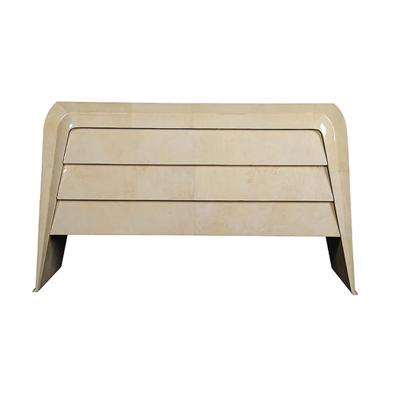 Cassettiera in pergamena naturale, 90s 1