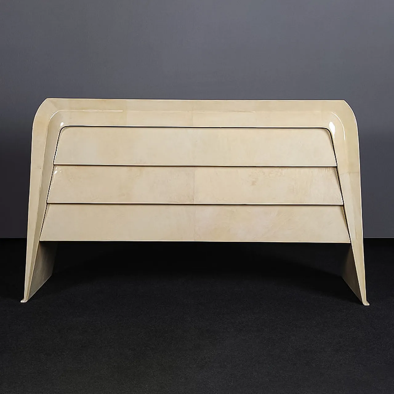 Cassettiera in pergamena naturale, 90s 2