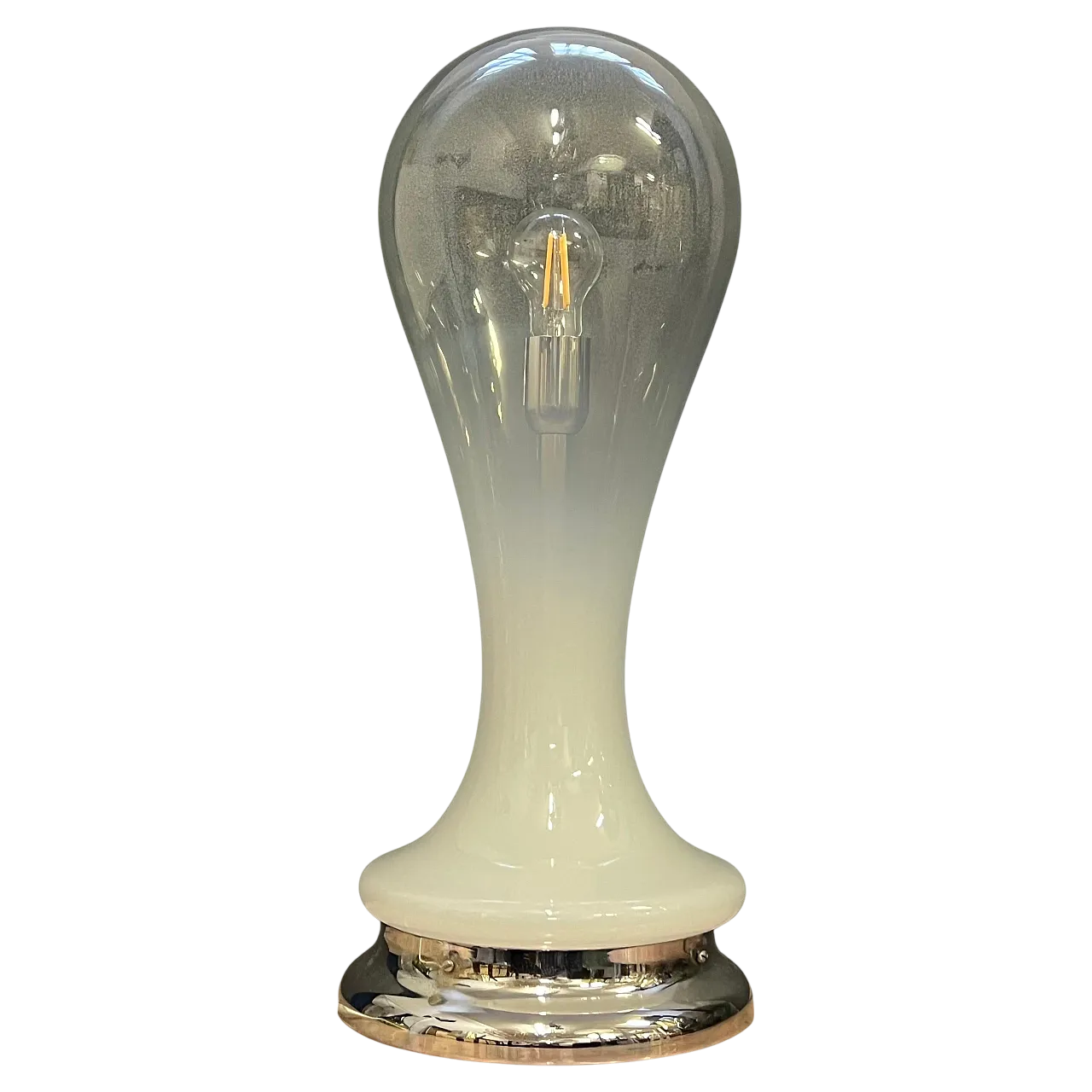 Blown lattimo glass avolo lamp by A.V. Mazzega, 1970s 12