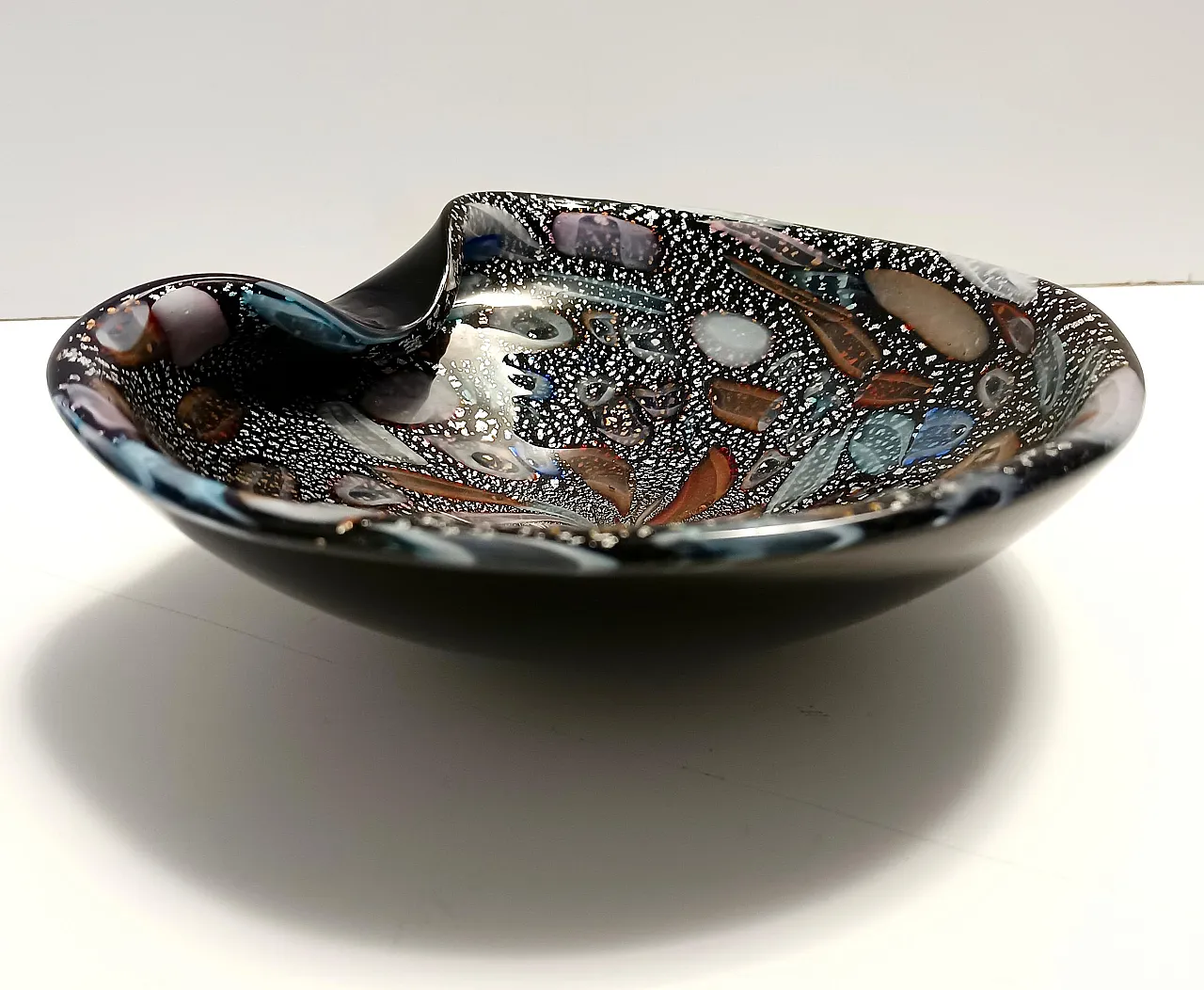 Black Murano Glass "Tutti Frutti" Ashtray, 70s 6