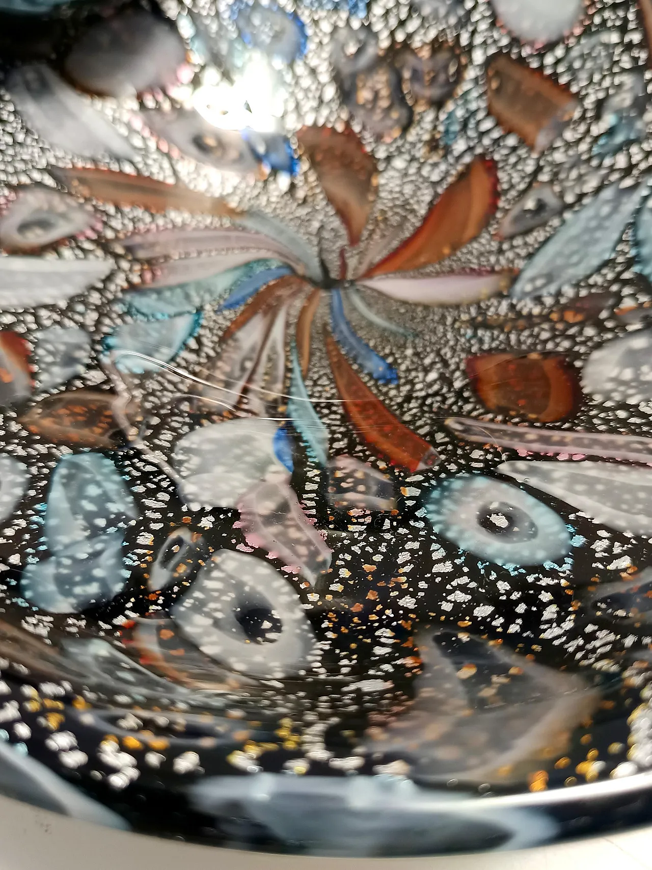 Black Murano Glass "Tutti Frutti" Ashtray, 70s 14