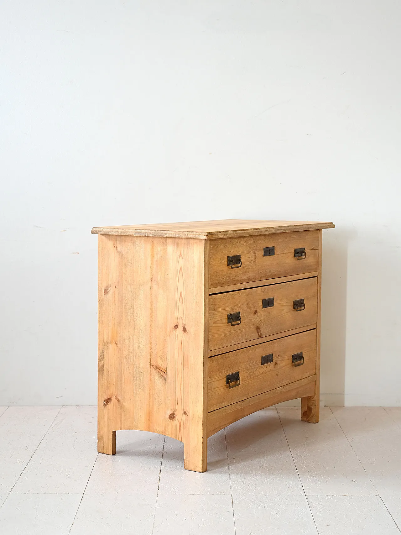 Scandinavian wooden chest of wood with iron handles 3