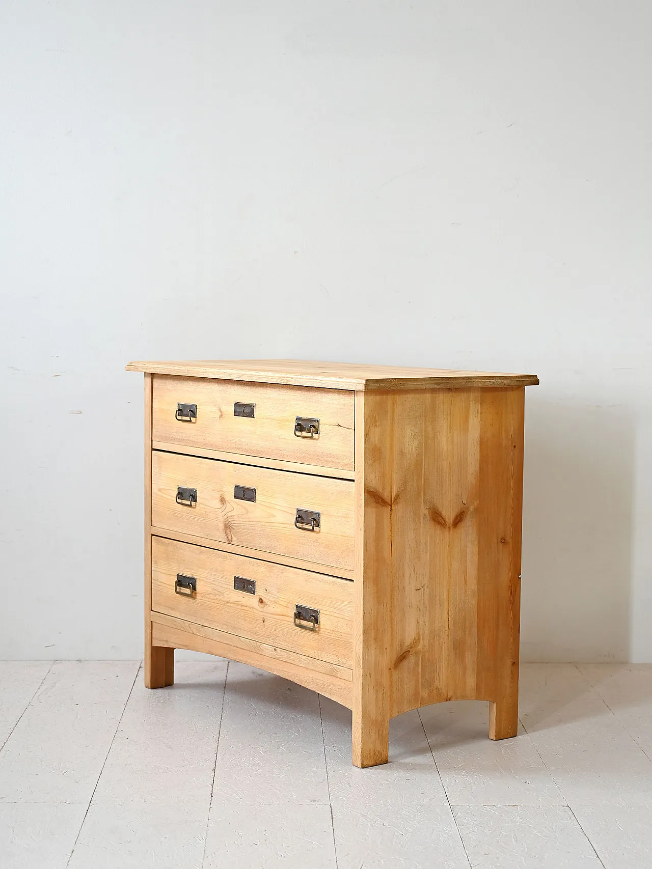 Scandinavian wooden chest of wood with iron handles 4