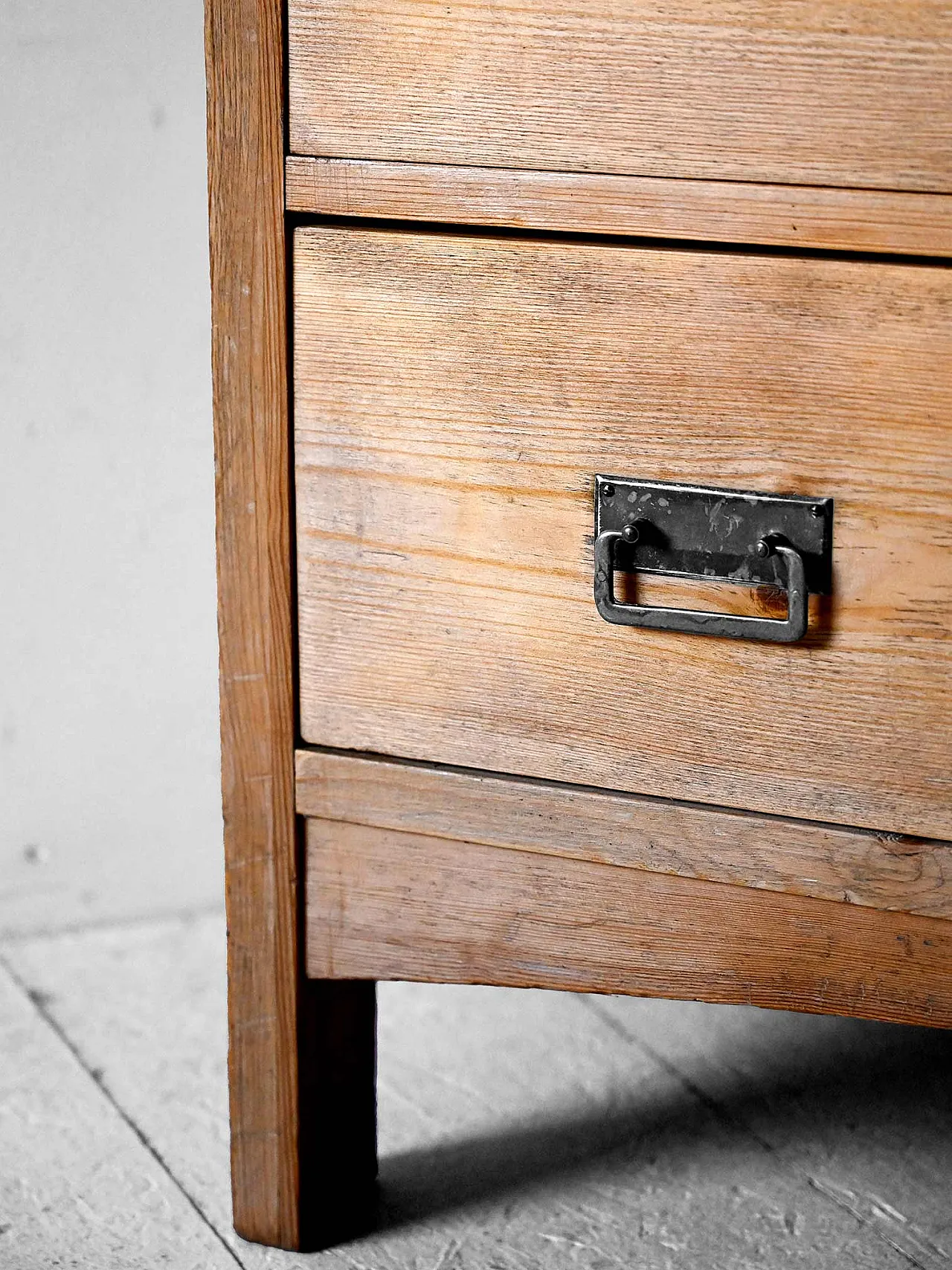 Scandinavian wooden chest of wood with iron handles 5