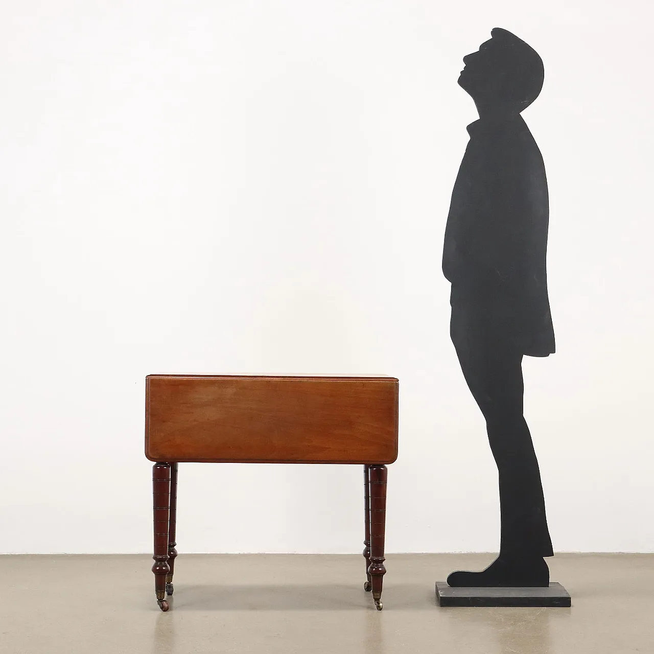 Tavolino a bandelle in mogano con cassetti, '800 2