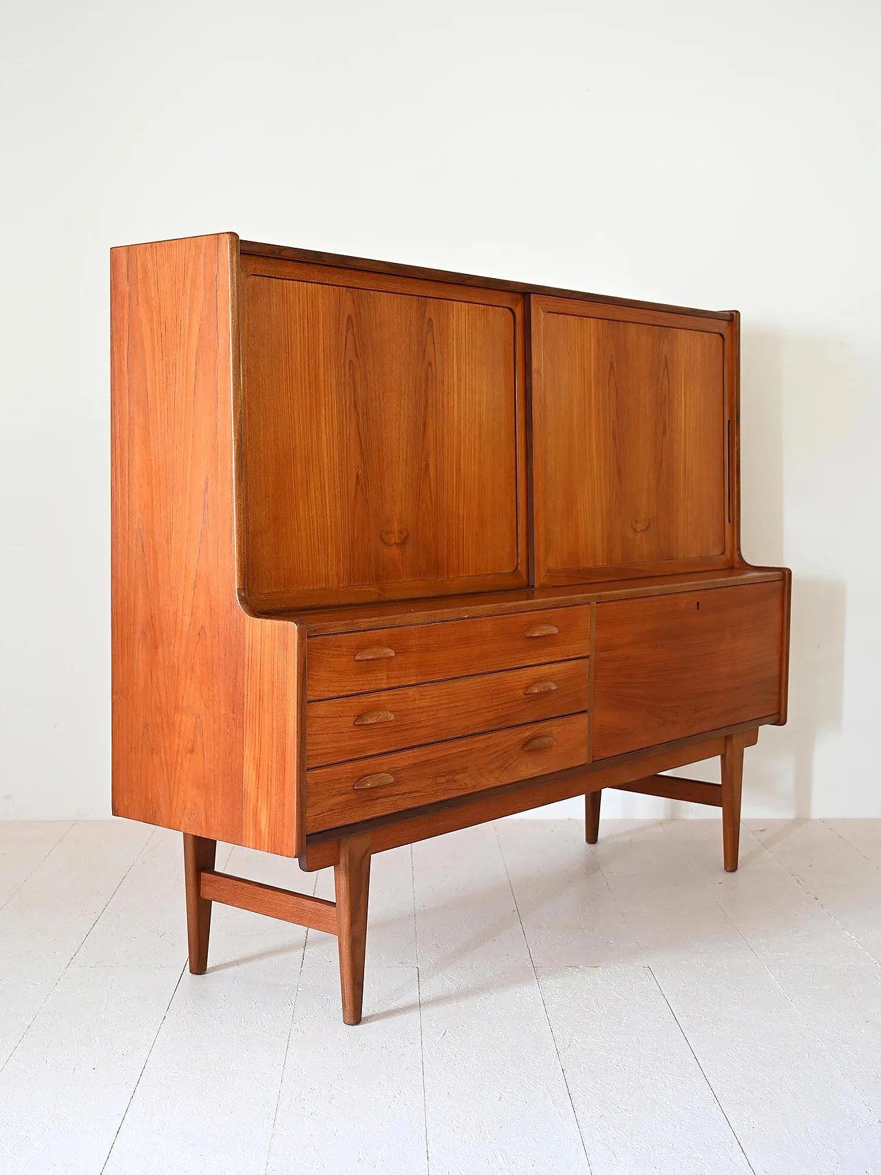 Credenza alta scandinava in teak, anni '60 5