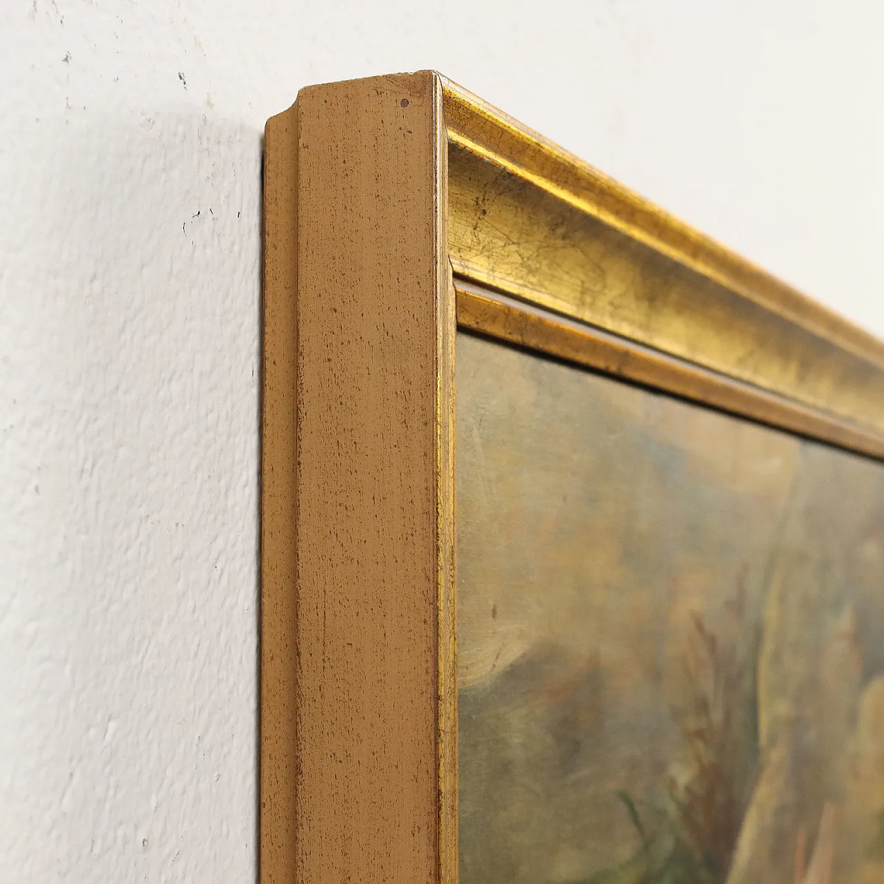 Woman, child and ox, oil painting on canvas, 19th century 9