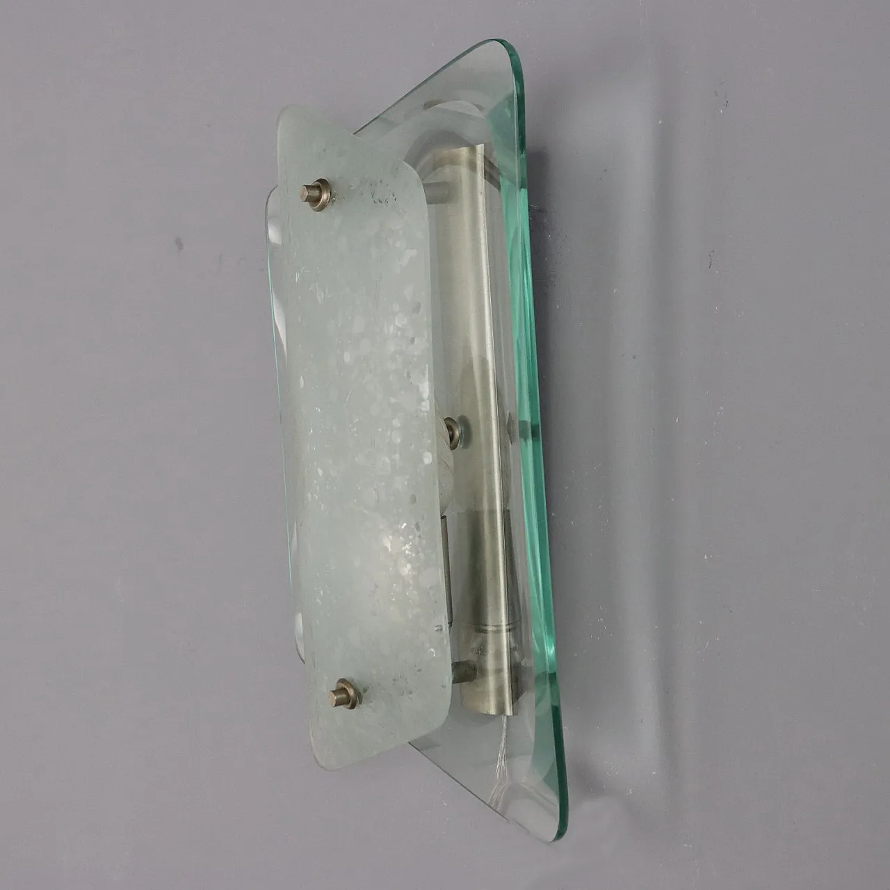 Brass and glass wall lamp, 1960s 6