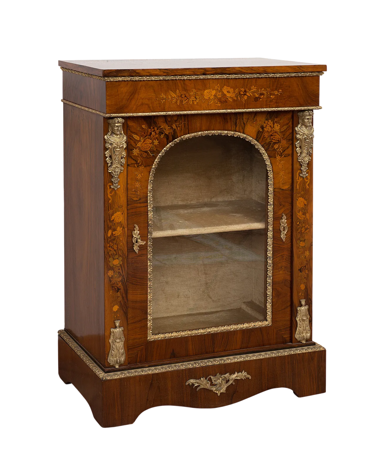 Vetrina Vittoriana Inglese in radica di noce, '800 5