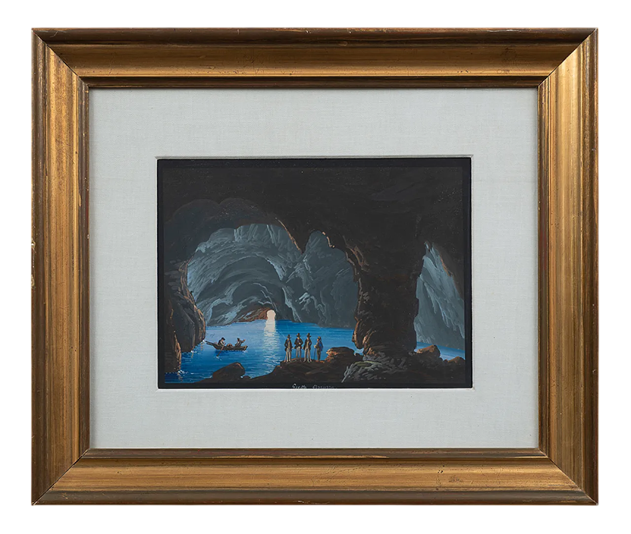 Tempera su cartoncino "Gouaches" raffigurante la grotta di Capri, '900 4