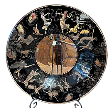 Piatto neoclassico  in Vetro Vedar Milano, anni '30