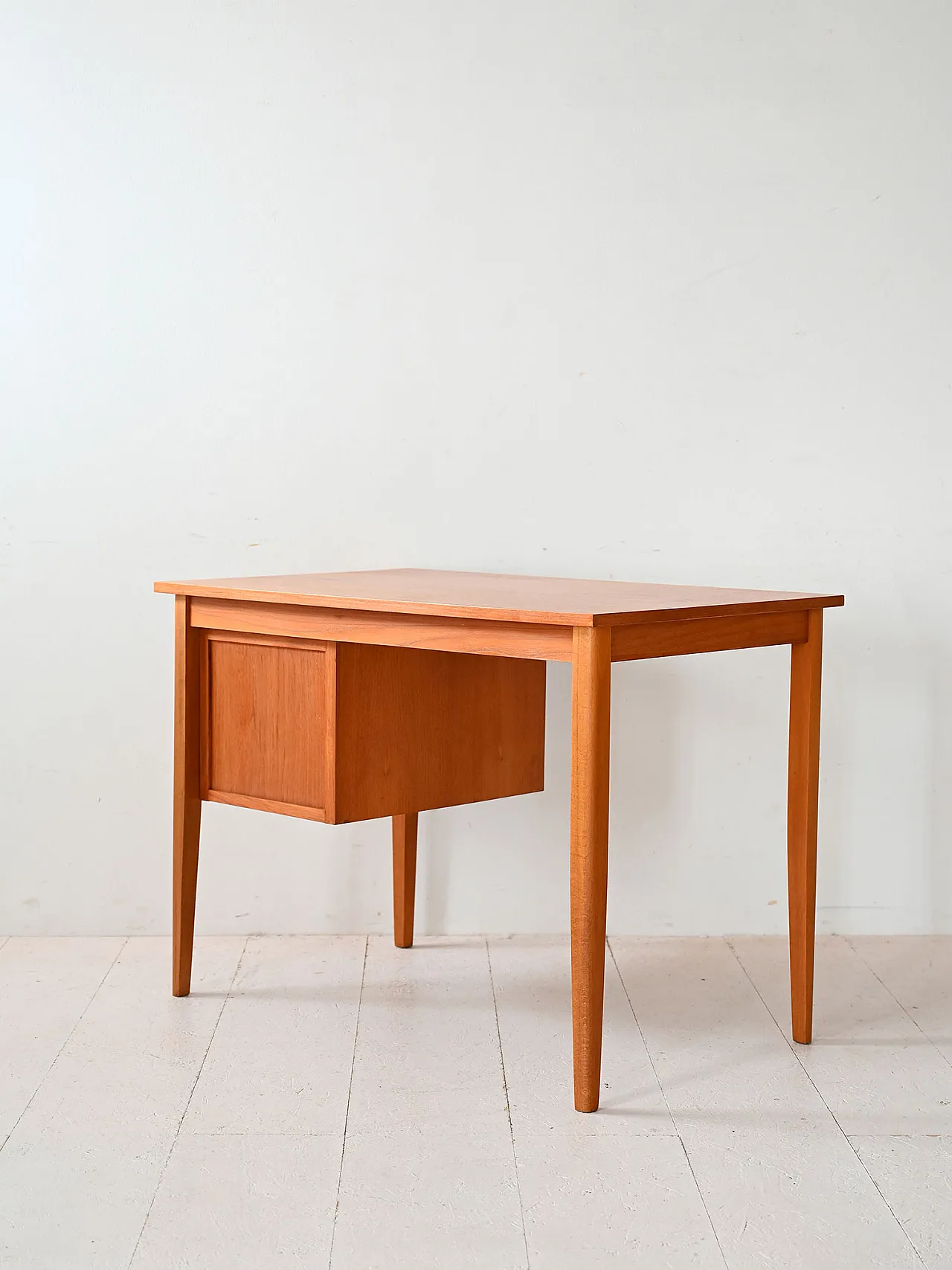 Scandinavian Teak desk with three drawers 6