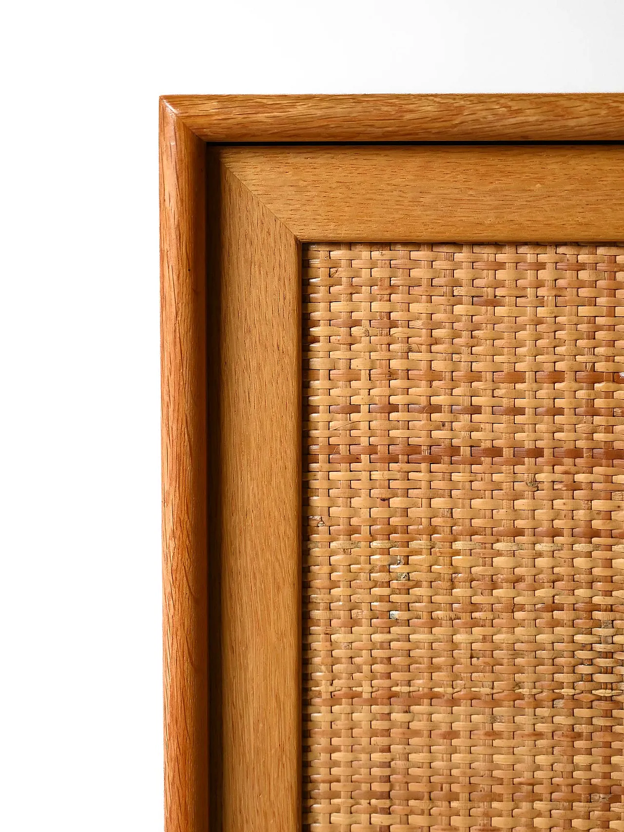 Scandinavian Cabinet in oak with rattan doors 7