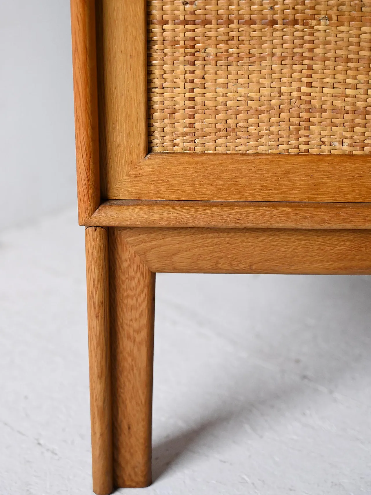Scandinavian Cabinet in oak with rattan doors 8
