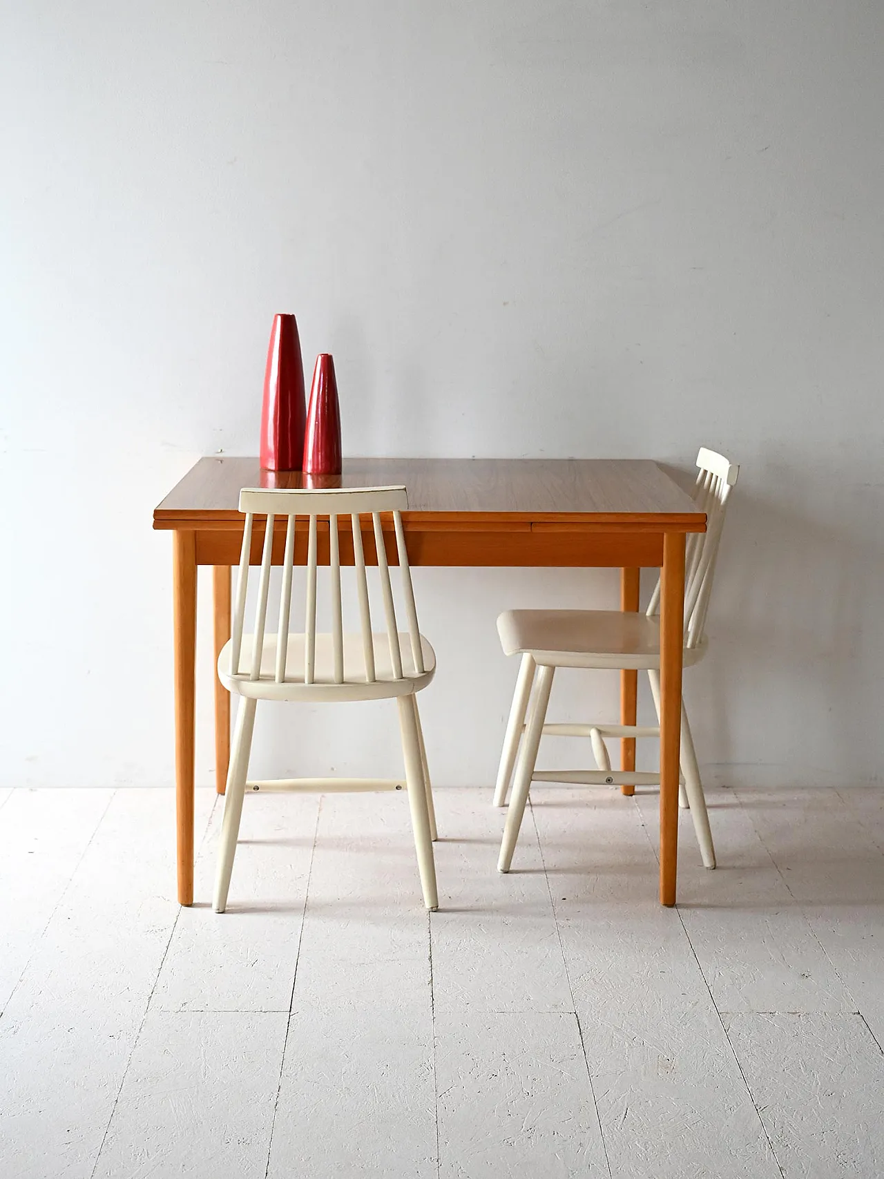 Tavolo rettangolare scandinavo in teak e formica, anni '60 1