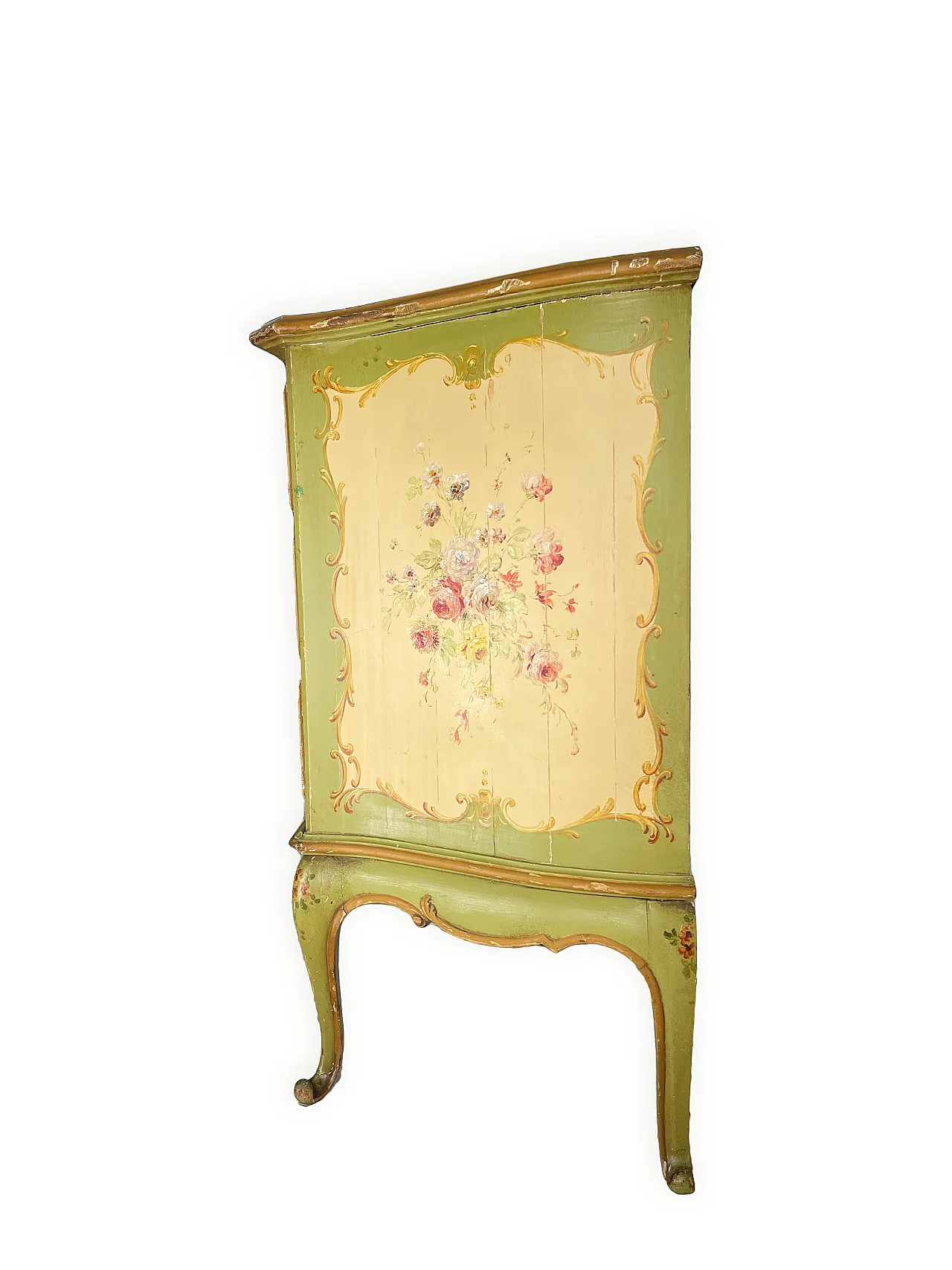 Italian Venetian style Hand Paintedchest of drawers, 50s 11