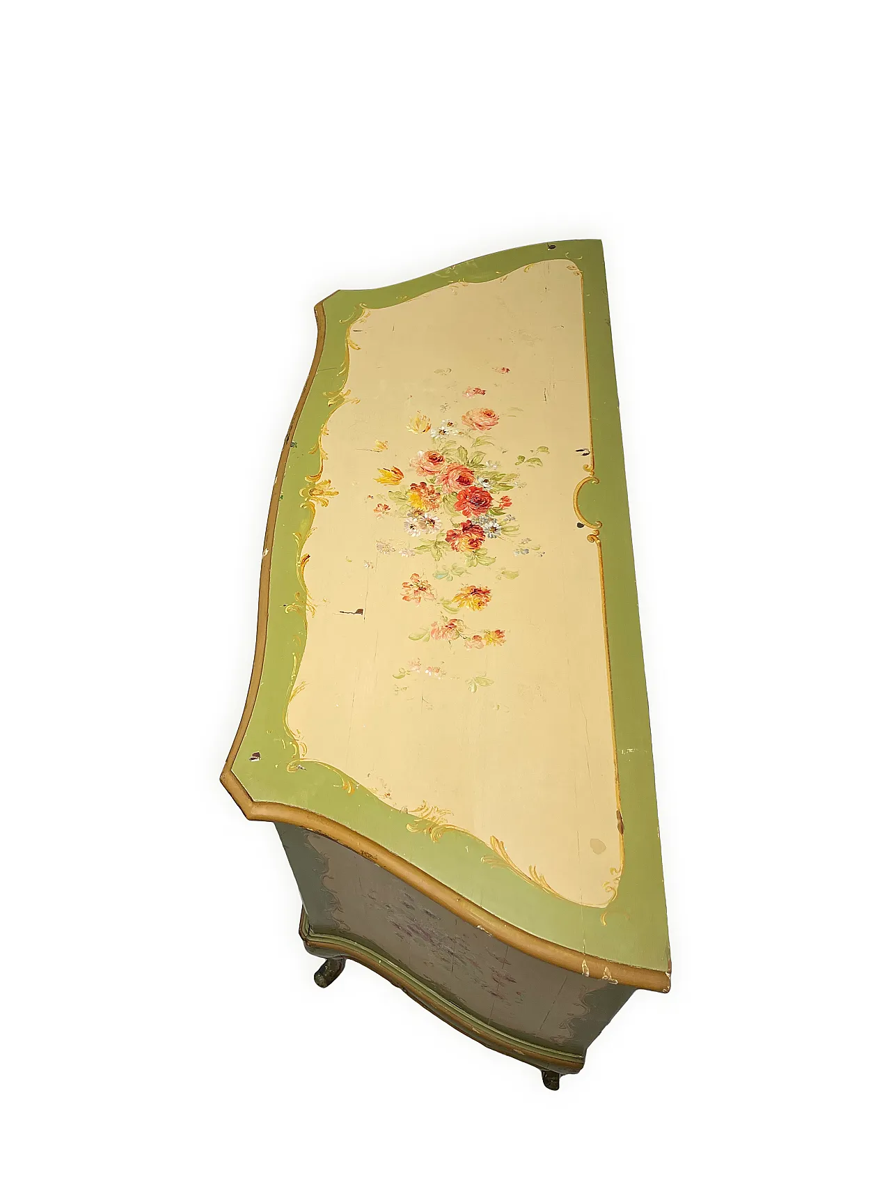 Italian Venetian style Hand Paintedchest of drawers, 50s 13