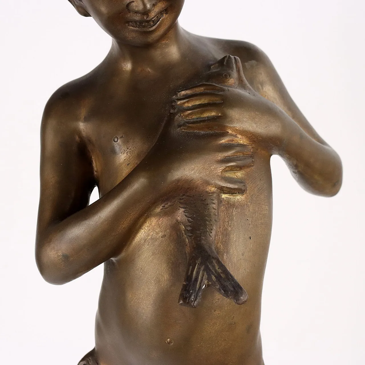 Giovanni Varlese, young fisherman, bronze sculpture, early 20th century 4