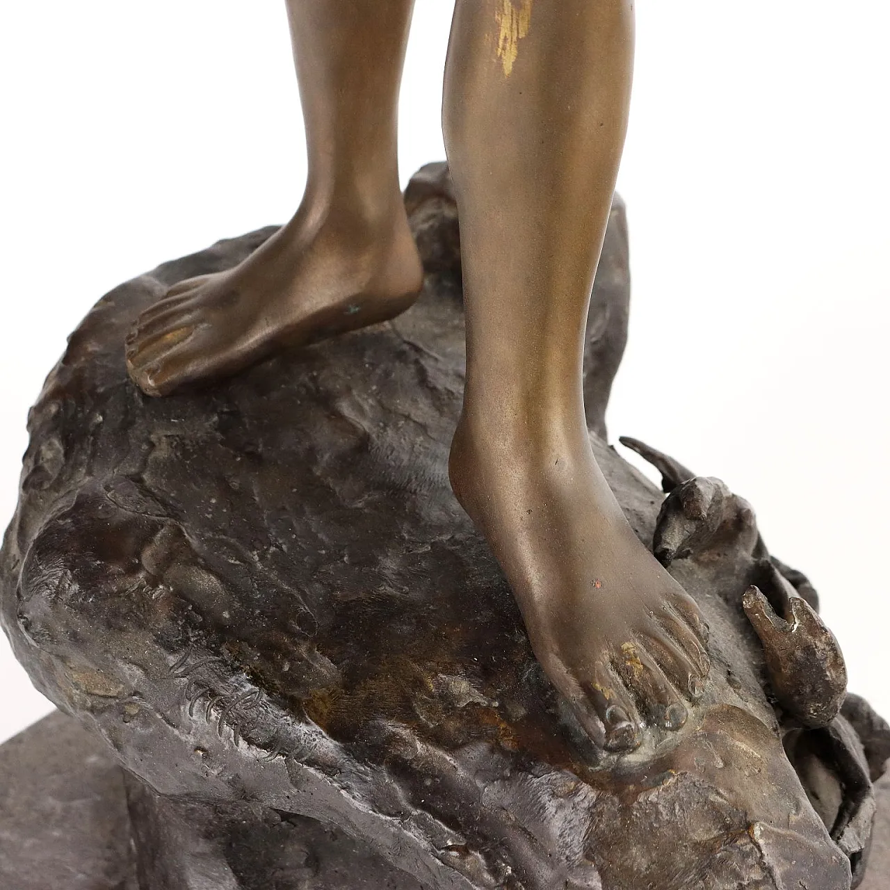 Giovanni Varlese, young fisherman, bronze sculpture, early 20th century 6