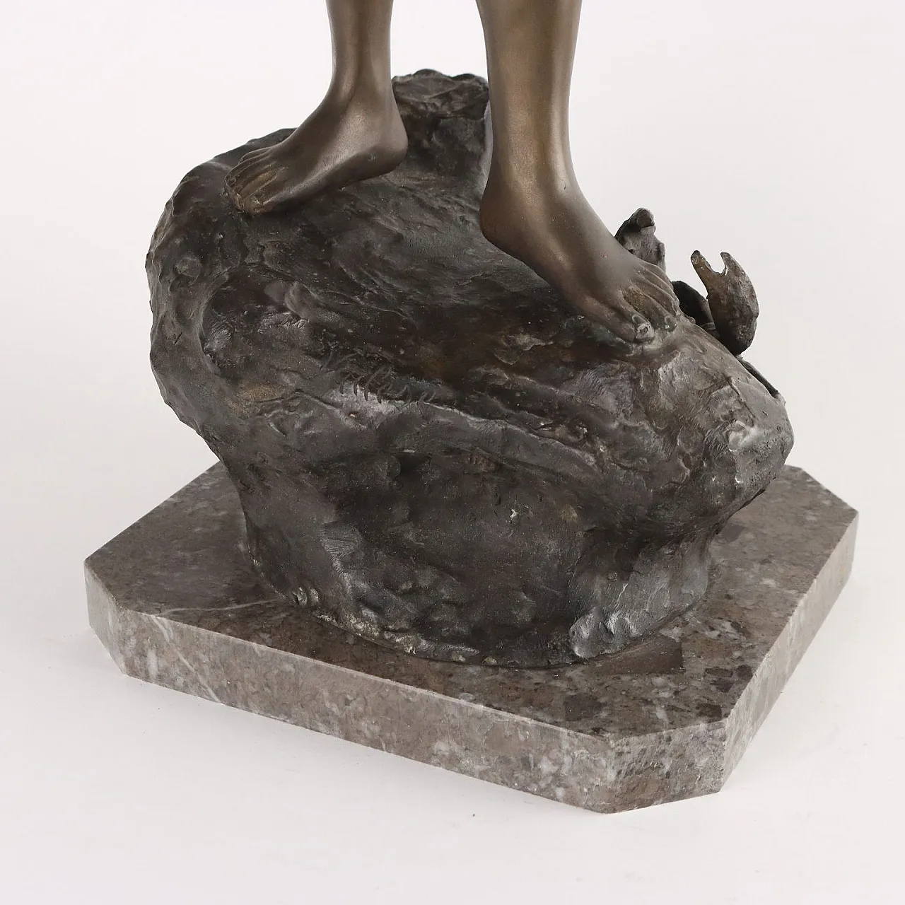 Giovanni Varlese, young fisherman, bronze sculpture, early 20th century 7