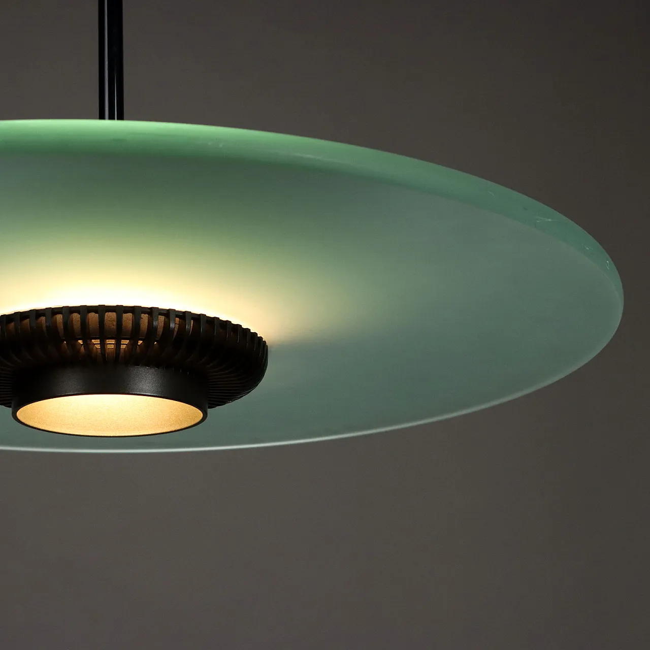 Aureola ceiling amp by Cini & Nils  in metal and glass, 1980s 3