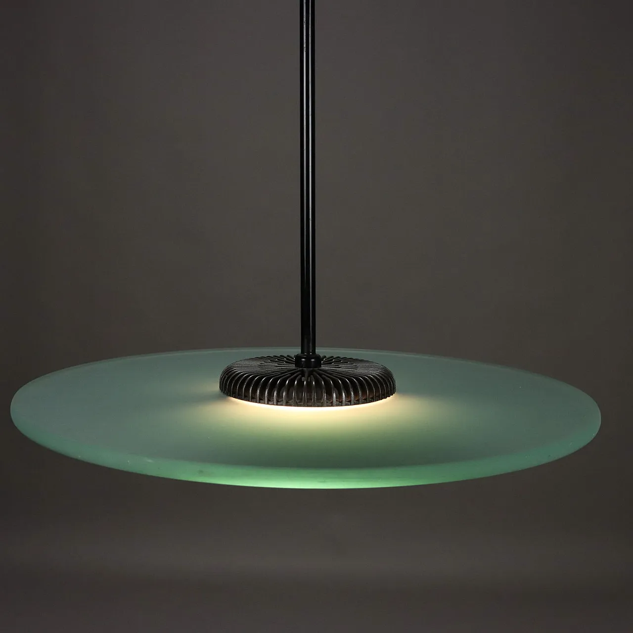 Aureola ceiling amp by Cini & Nils  in metal and glass, 1980s 7