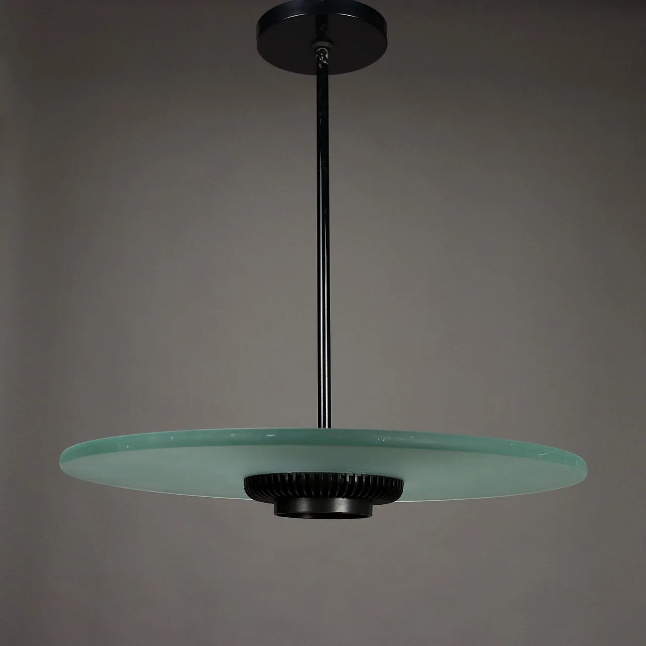 Aureola ceiling amp by Cini & Nils  in metal and glass, 1980s 8