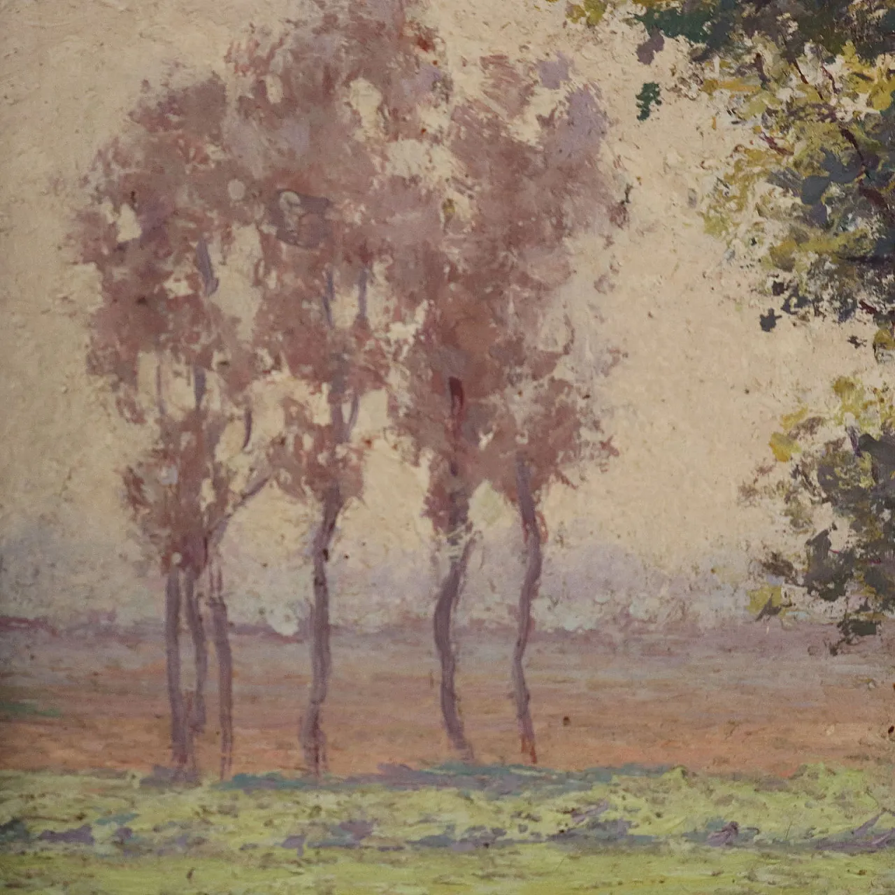 Paesaggio di Campagna con Gregge, olio su tavola, fine '800 7