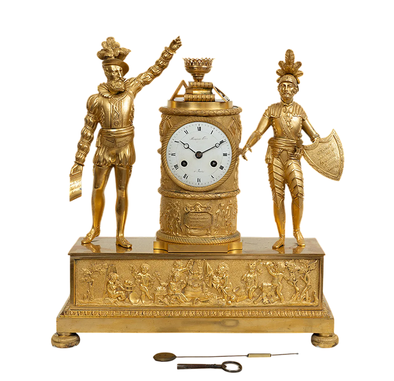 French Empire in finely chiseled golden bronze, 19th century 8