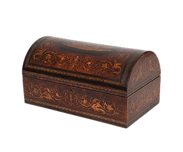 Boxing box in precious exotic woods, Sorrento, 19th century