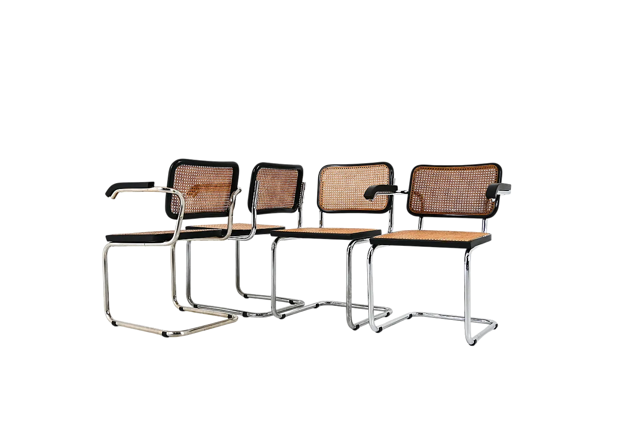 4 Sedie da pranzo in stile B32 di Marcel Breuer, anni '90 11