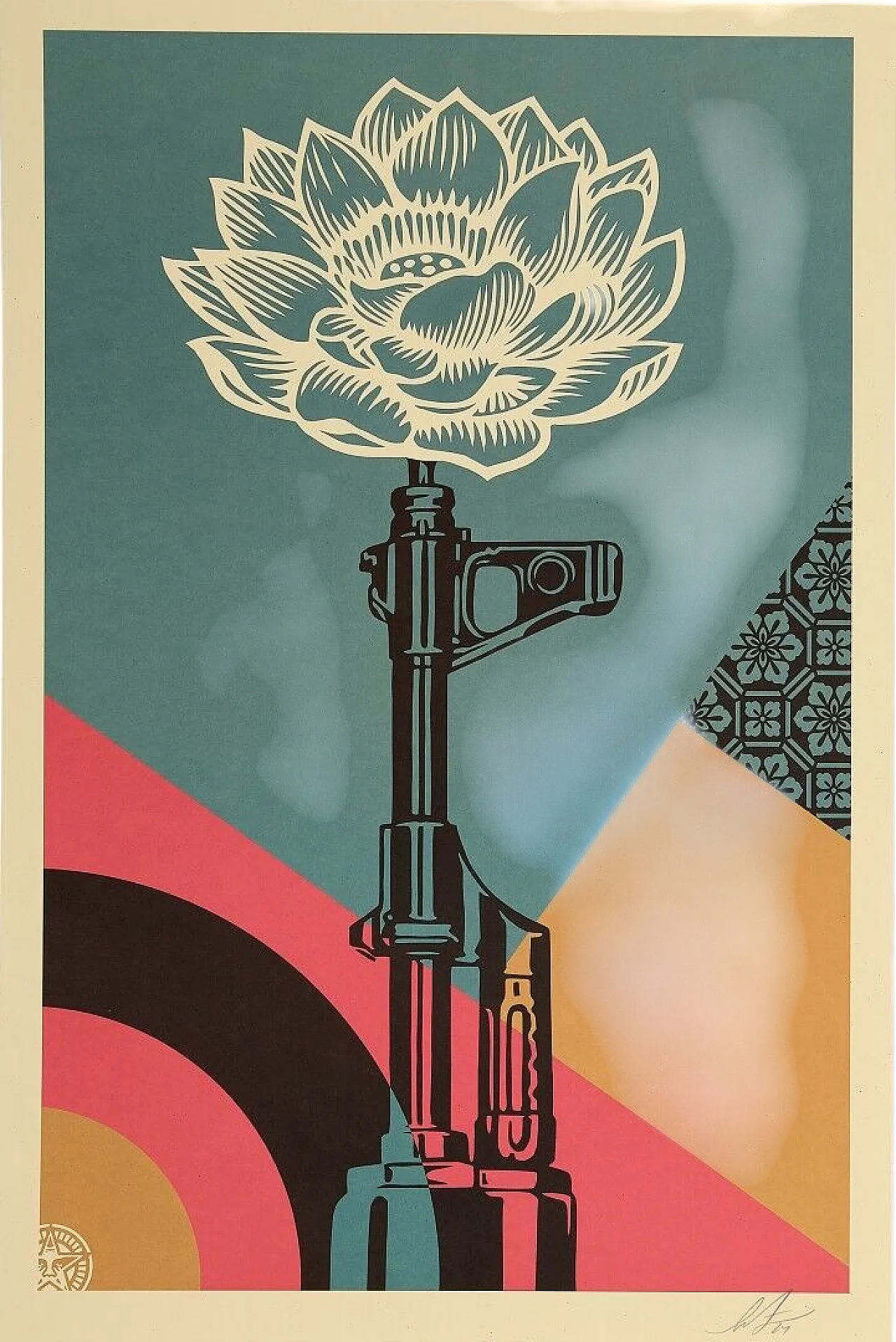 Shepard Fairey, 2025 - AK-47 LOTUS - Offset lithograph on thick paper 6