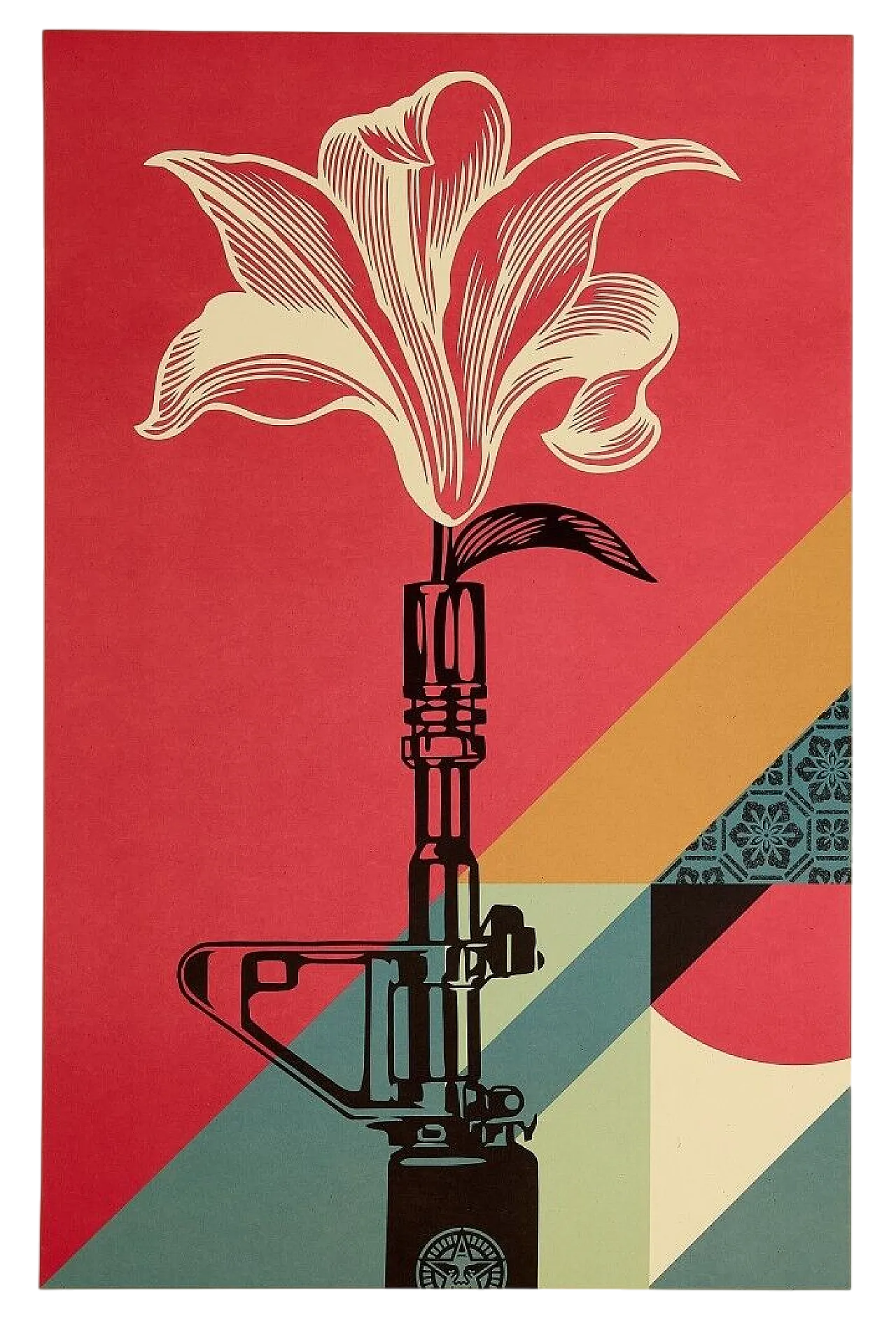 Shepard Fairey, AR-15 LILY, litografia offset su carta spessa, 2025 5