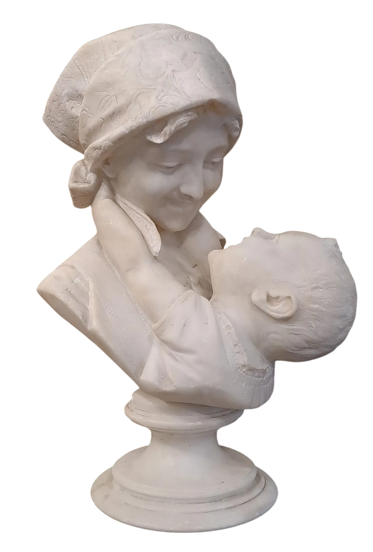 Amore materno, scultura in alabastro, Emilio Fiaschi (1858 - 1941) 10