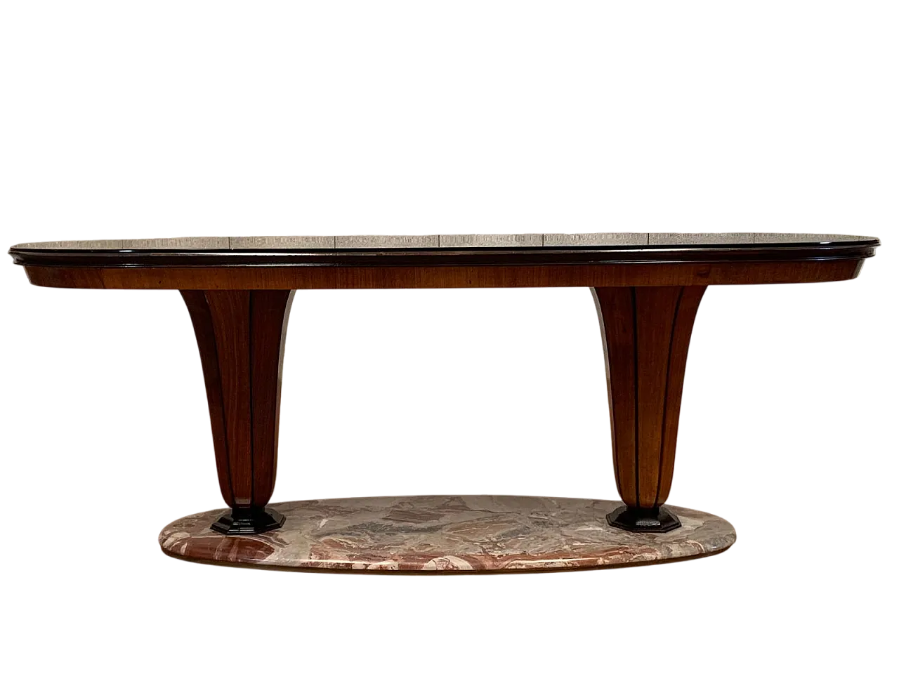 Oval Table with Marble Base and Opaline Glass Top by Dassi Mobili, 60s 12