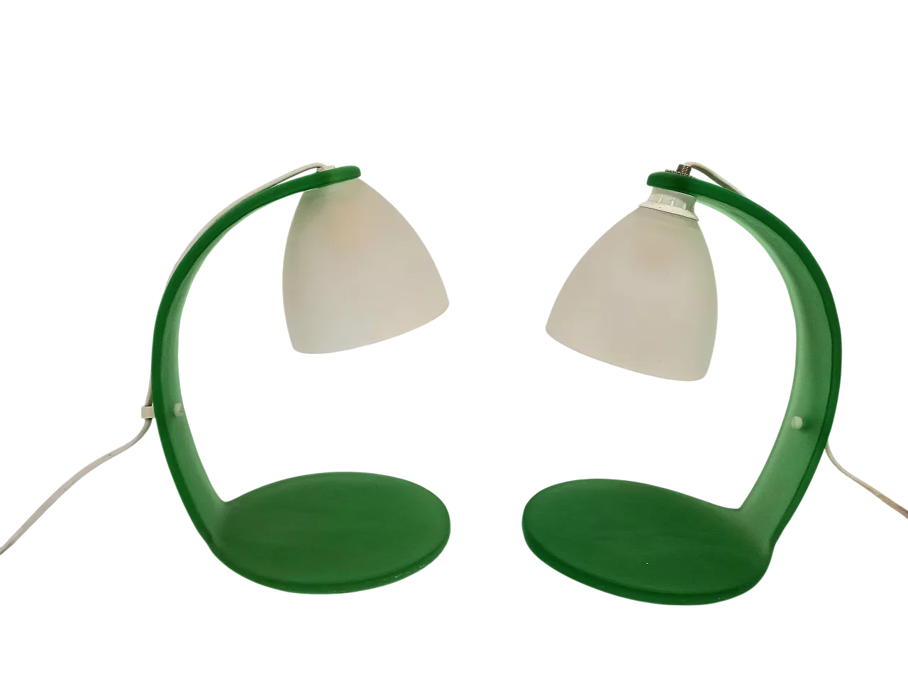 Pair of two -tone glass table lamps 14