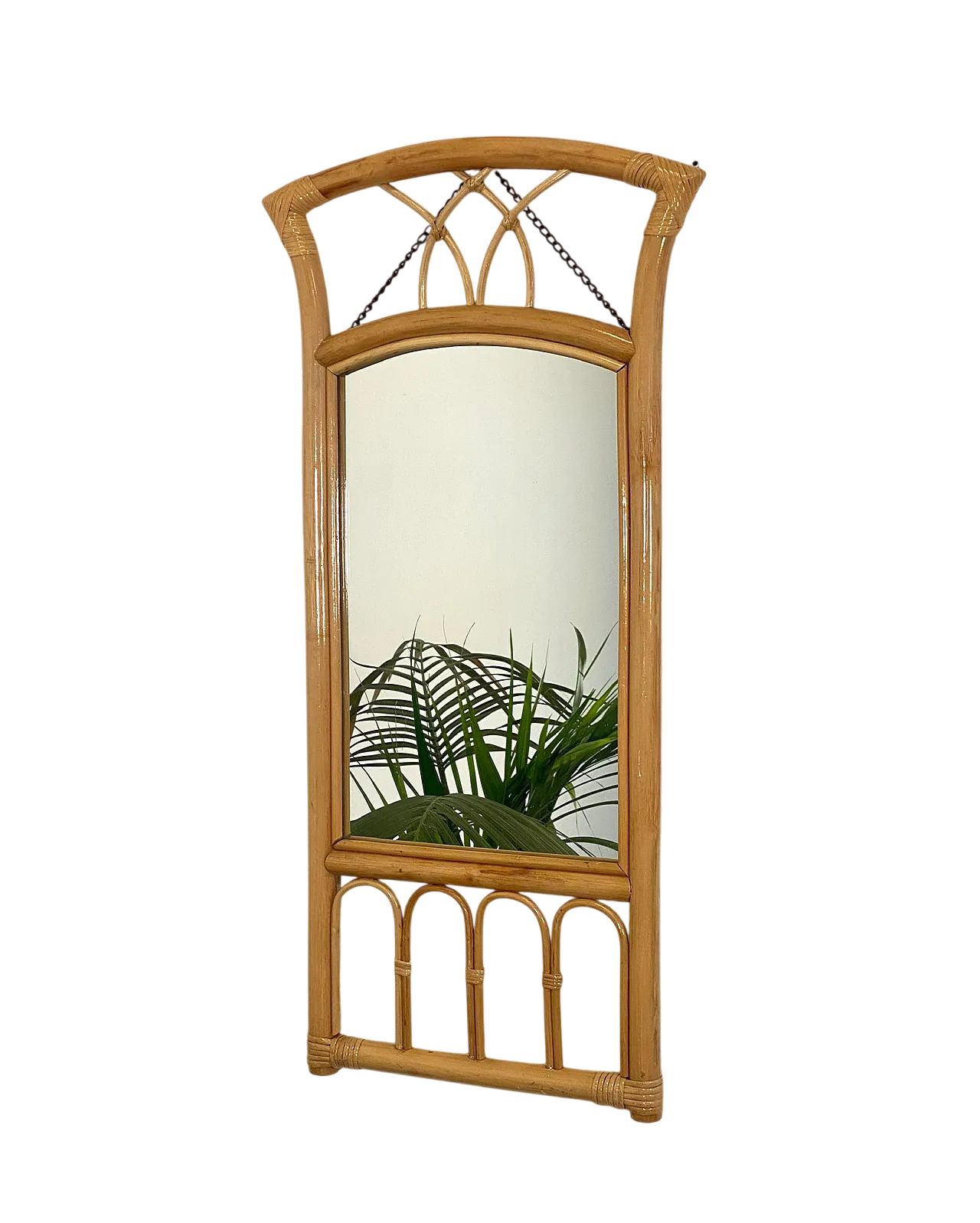 Specchio in bambù anni 70 10
