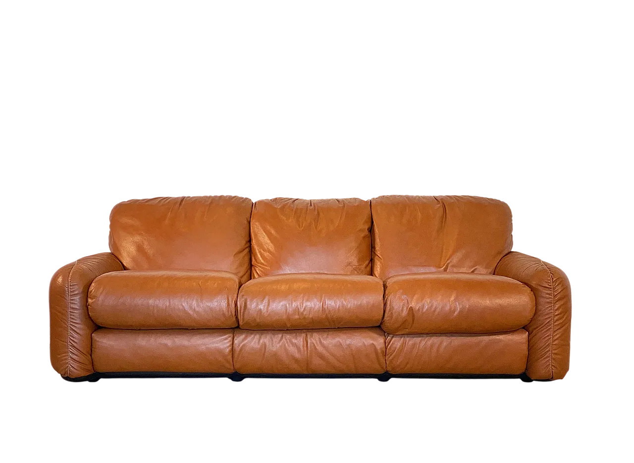 Leather sofa mod. Piumotto di Arrigo Arrigoni for Busnelli 70s 20