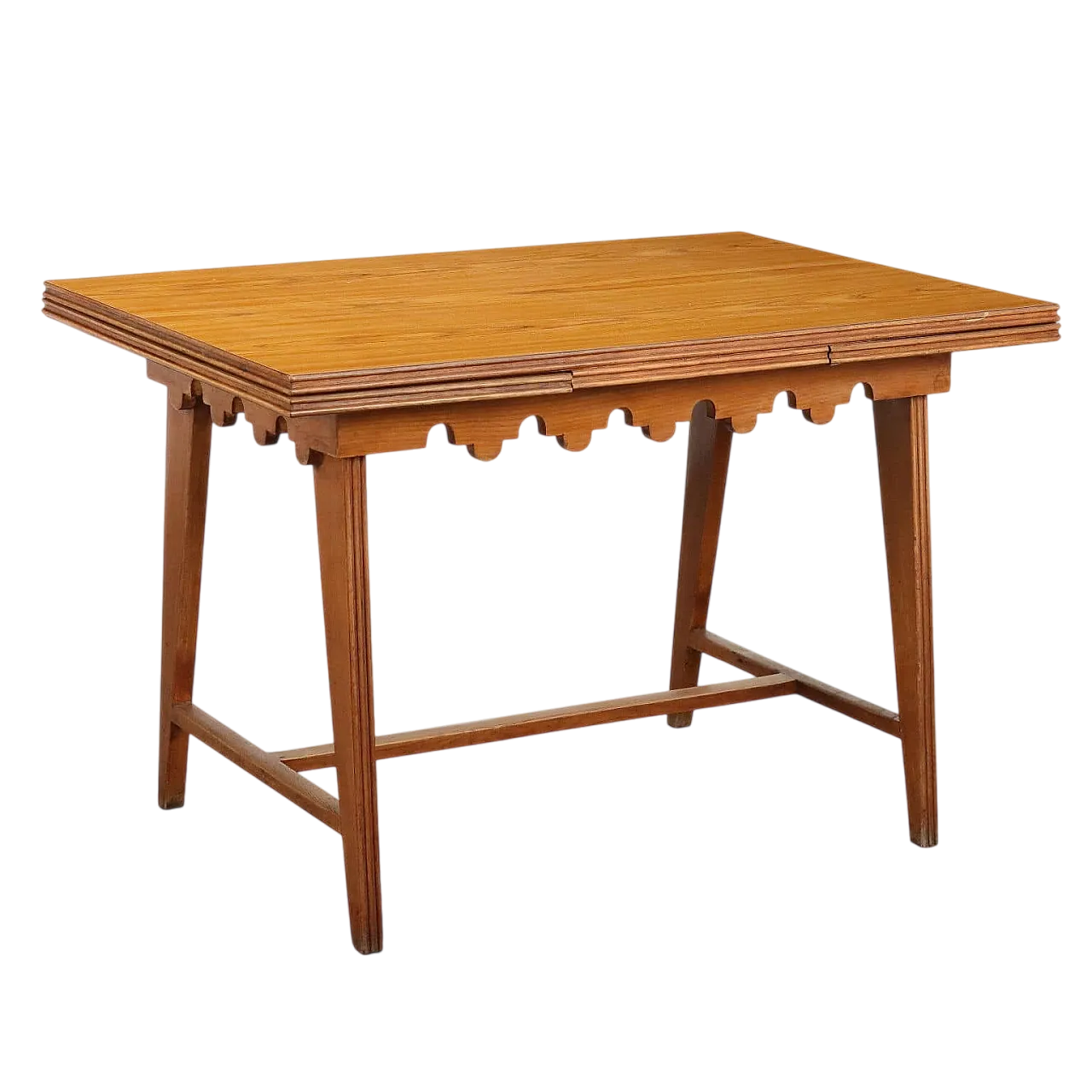 Tavolo allungabile con grembiule mosso, anni '50 8