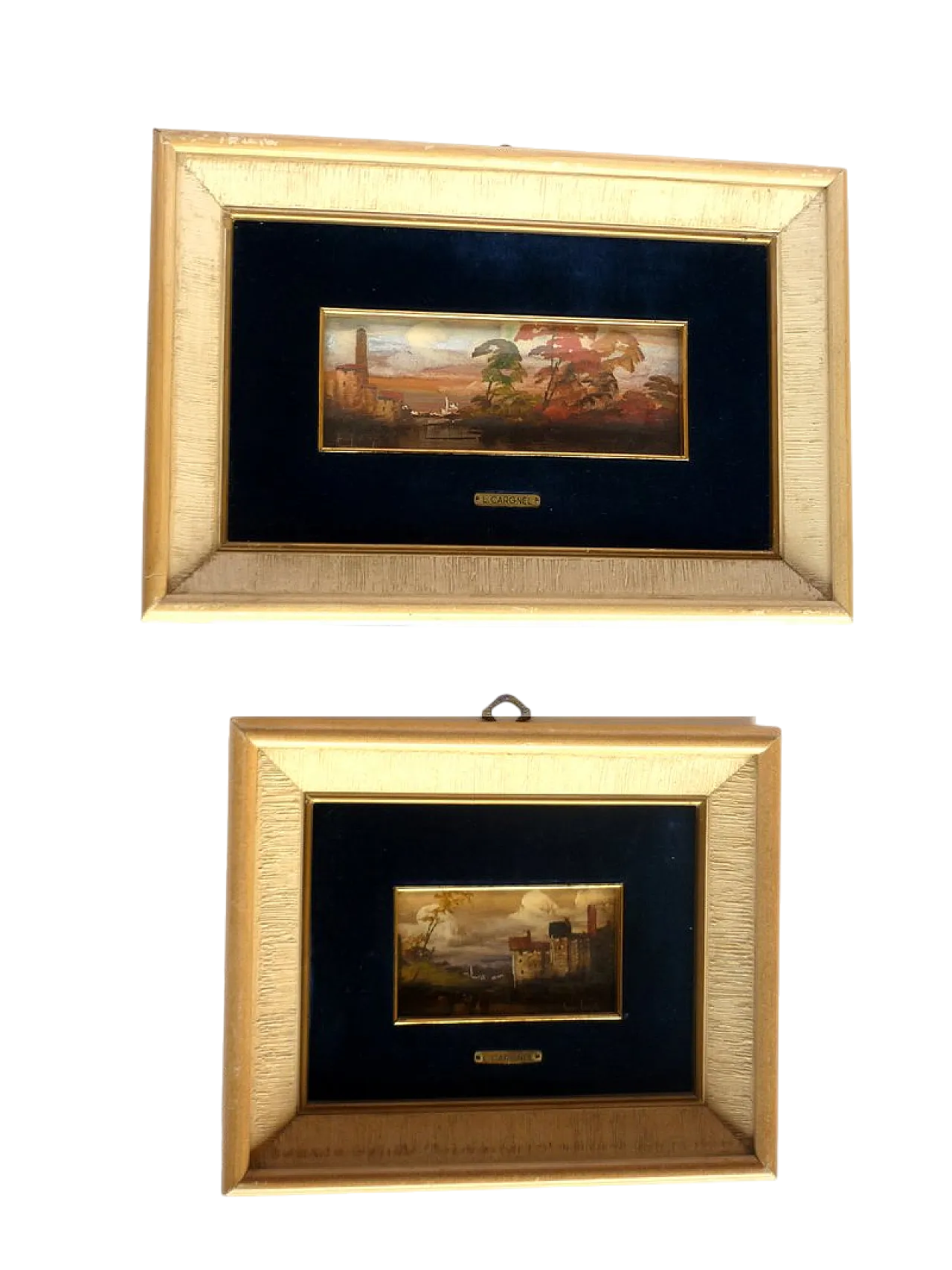 Pair of landscapes in oil by Lucio Cargnel, 1940s 19