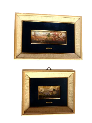 Pair of landscapes in oil by Lucio Cargnel, 1940s