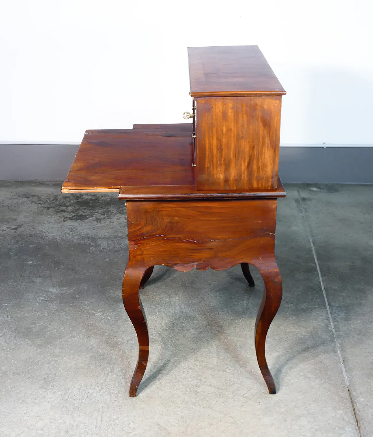 Scrittoio secretaire vittoriano in legno, tardo '800 8