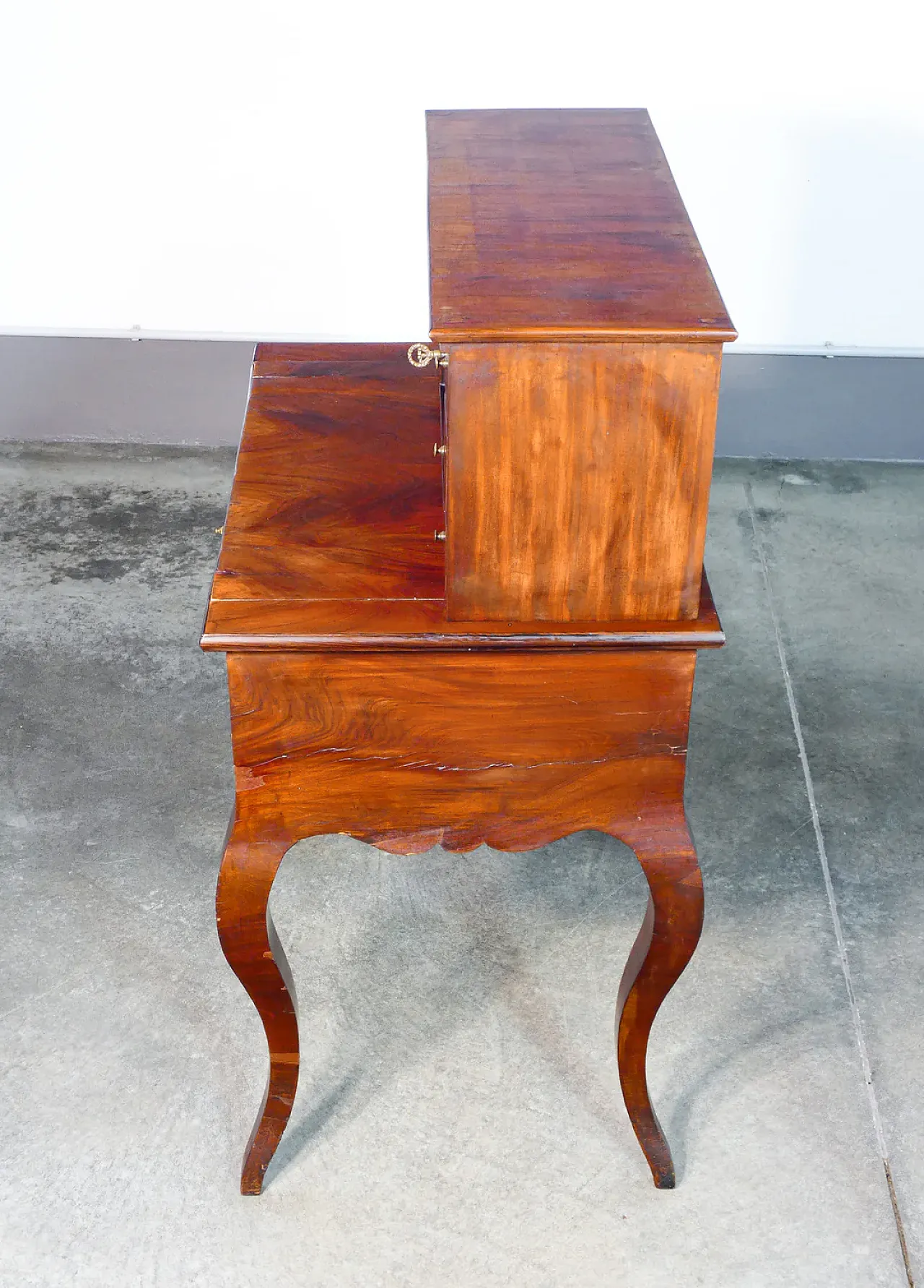 Scrittoio secretaire vittoriano in legno, tardo '800 9