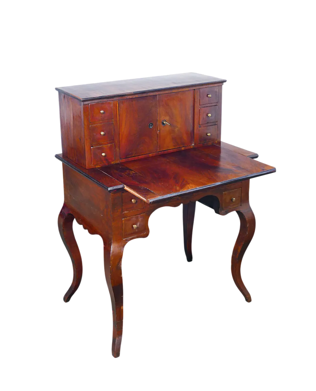 Scrittoio secretaire vittoriano in legno, tardo '800 13