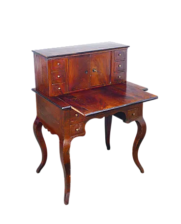 Scrittoio secretaire vittoriano in legno, tardo '800