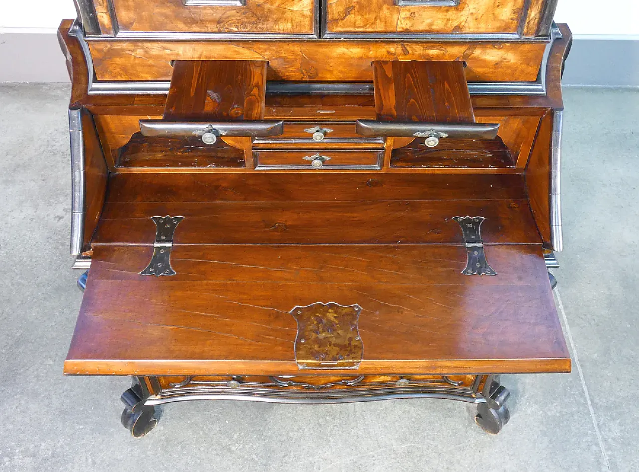 Louis XV style veneered wood trumeau secretaire, early 20th century 7