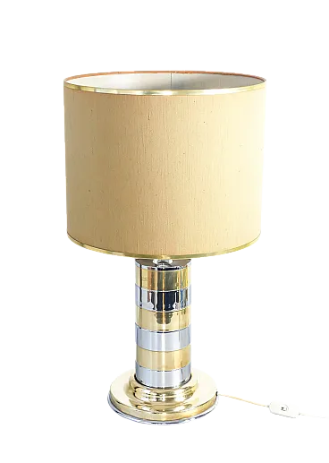 Lampada da tavolo in metallo cromato, anni '70